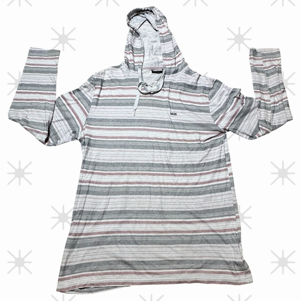 Vans Striped Lightweight Hoodie Pullover Size LargeSurf Skate Casual Streetwear